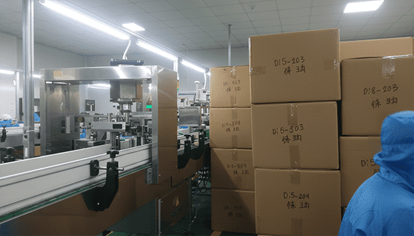 Factory Direct vs. Middlemen for Cosmetics A split image showing a clean, modern cosmetics factory on one side and a cluttered warehouse with boxes on the other.