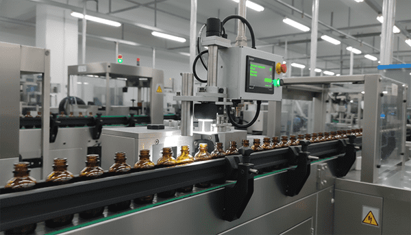 AI robot scanning cosmetic bottles