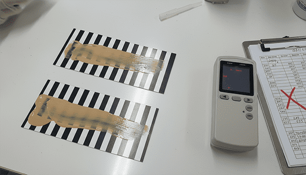 Batch Consistency Testing color matching chart cosmetic lab