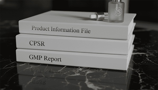 cosmetic product information file stack