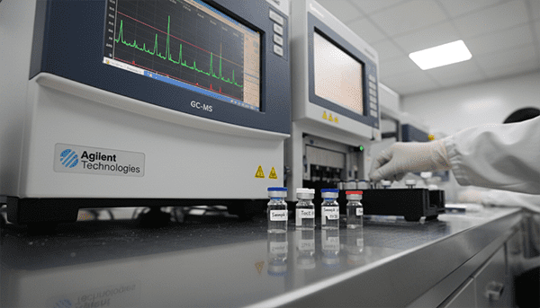 lab technician testing cosmetics