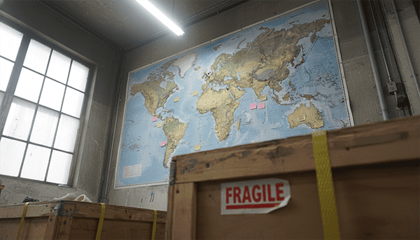 shipping container logistics map