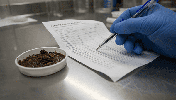 Health Canada regulatory document with botanical leaves