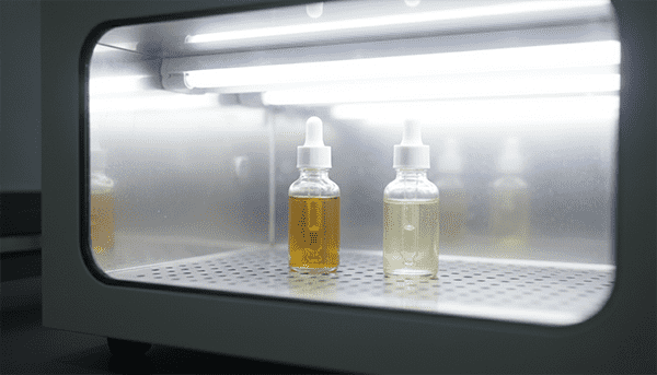amber bottle versus clear bottle cosmetic stability
