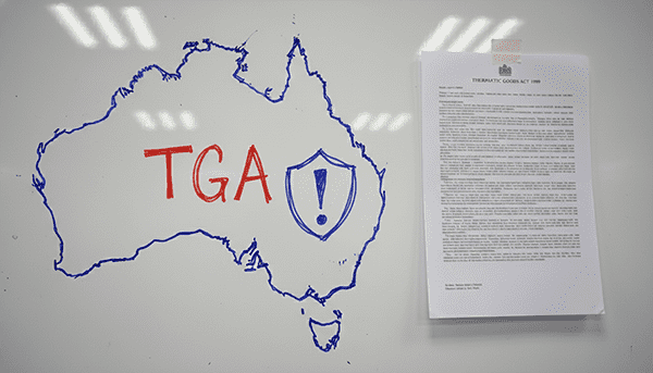 map of australia with regulatory shield icon