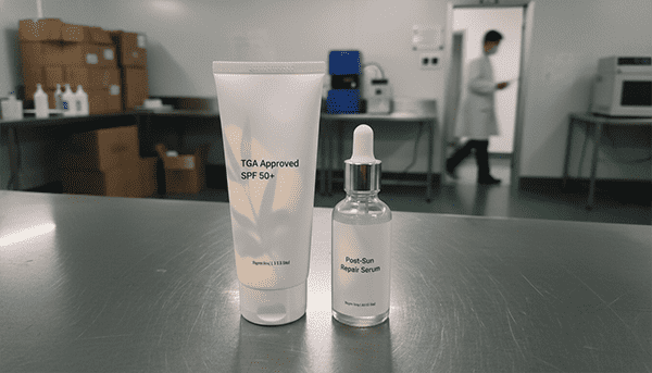 High SPF sunscreen and repair serum set