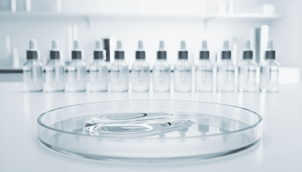 Different quantities of cosmetic bottles comparison