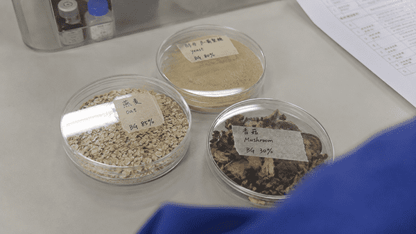 Beta-Glucan Sources for Serums Different sources of beta-glucan like oats, yeast, and mushrooms in petri dishes