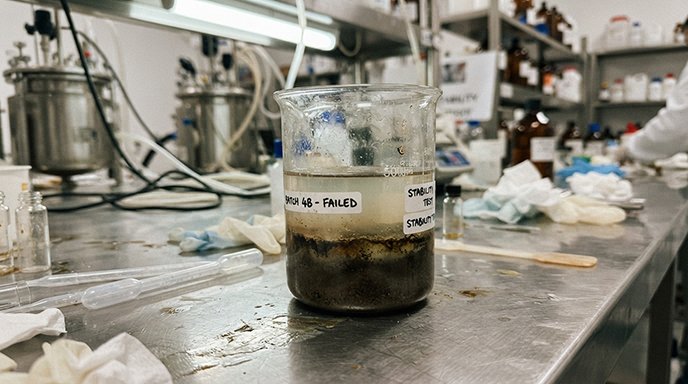 Custom tinted serum formulation lab test